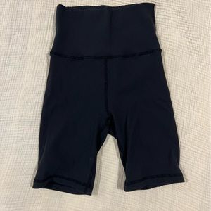 Black Ribbed Biker Shorts